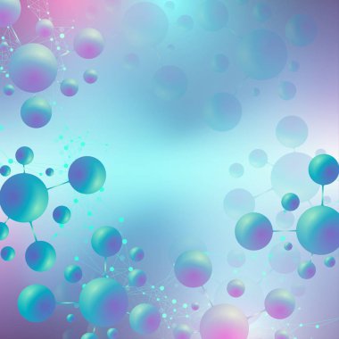 Soyut moleküllerin yapı tasarımı, atom, nöronlar. Başlık sayfası veya el ilanı için tıbbi geçmişi. Moleküler Kimya desen, doku. Vektör çizim.