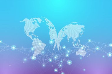 Koruma kavramı. Veri güvenlik sistemi kalkan koruması doğrulama. Siber Güvenlik ve bilgi veya ağ koruması. Gelecekte siber teknoloji. Sistem gizlilik. Vektör çizim.