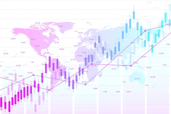 证券市场或外汇交易图表适合金融投资概念。经济趋势背景的商业理念。抽象的财务背景。矢量插图. — 图库矢量图片