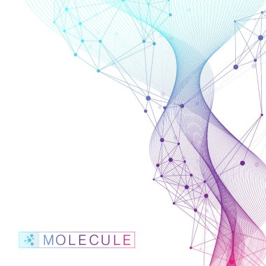 Bilimsel vektör çizim genetik mühendisliği ve gen manipülasyon kavramı. DNA sarmalı, Dna dizisi, molekül veya atom, nöronlar. Bilim veya tıbbi geçmişi için soyut yapı