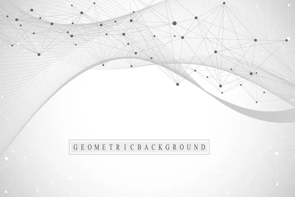 Ilustración de vectores científicos ingeniería genética y concepto de manipulación genética. Hélice de ADN, hebra de ADN, molécula o átomo, neuronas. Estructura abstracta para la ciencia o la formación médica. Flujo de onda — Vector de stock