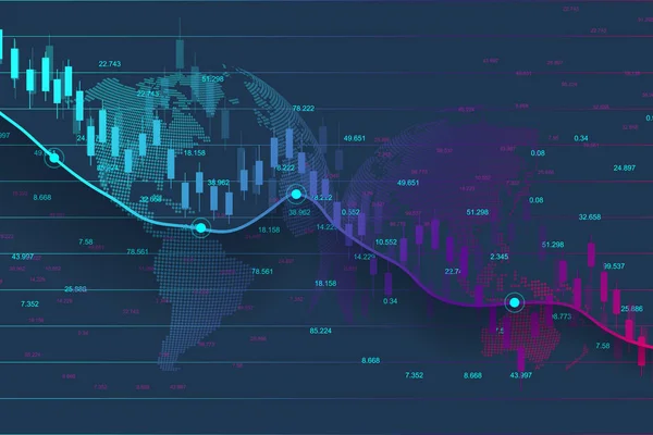 Mercado de ações ou gráfico gráfico de negociação forex adequado para o conceito de investimento financeiro. Antecedentes de tendências econômicas para ideia de negócios. Contexto financeiro abstrato. Ilustração vetorial . —  Vetores de Stock