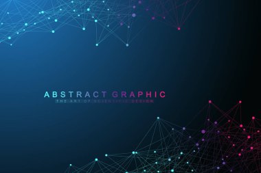 Küresel ağ bağlantı noktaları ve çizgileri ile. Ağ ve büyük veri görselleştirme arka plan. Fütüristik küresel iş. Vektör çizim