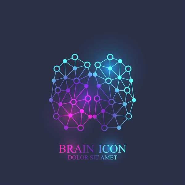 Creative brain logotype concept design. Abstract brain vector icon, sign, symbol. Artificial intelligence brain logo concept. — Stock Vector