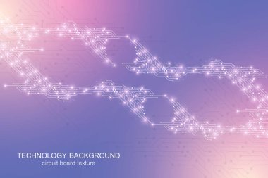 Elektronik devre elemanları ile bilgisayar anakart vektör arka plan. Bilgisayar teknolojisi, mühendislik kavramı için elektronik dokusu. Anakart entegre bilgi işlem illüstrasyon
