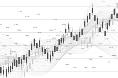 Borsa veya forex ticaret graph grafiği finansal yatırım kavramı için uygun. Ekonomi eğilimleri arka plan iş fikri için. Soyut Finans arka plan. Vektör çizim