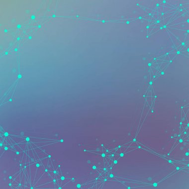 Bağlantılı çizgi ve noktalar ile teknoloji arka plan. Büyük veri görselleştirme. Yapay zeka ve öğrenme kavramı arka plan makine. Analitik ağlar. Vektör çizim