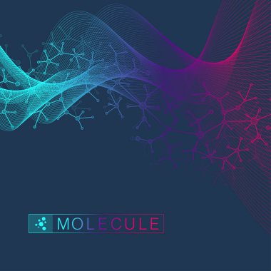 Büyük genomik veri görselleştirme. DNA sarmalı, Dna dizisi, Dna testini molekül veya atom, nöronlar. Bilim veya tıbbi geçmişi, afiş için soyut yapı