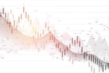 Borsa ve borsa. Business Candle borsa yatırım ticaretinin grafik çizelgesi. Borsa verileri. Tam isabet, grafiğin gidişatı. Vektör illüstrasyonu