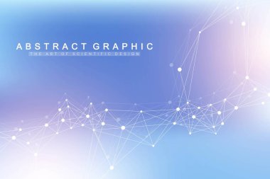 Bağlı çizgiler ve noktalar ile soyut plekbe arka plan. Molekül ve iletişim arka plan. Tasarım için grafik arka plan. Çizgiler pleksus büyük veri görselleştirme. Vektör Illustration