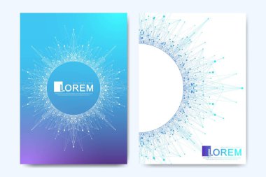 Broşürler, broşür, Flyer, kapak, afiş, katalog, dergi veya A4 boyutunda yıllık rapor için modern vektör şablonu. Sağlık kapak şablonu tasarımı. Mandala ile sağlık sunumu