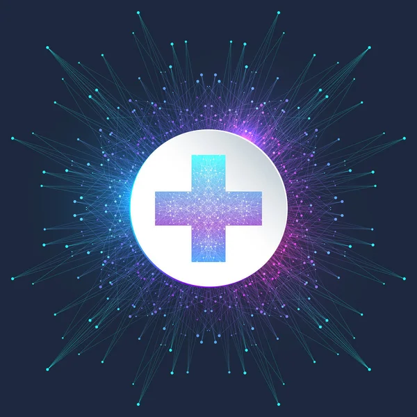 Medical cross logo vector design template icon. Abstract pharmacy logotype. Health symbol. — Stock Vector
