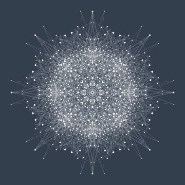 Kuantum bilgi işlem teknolojisi kavramı. Derin öğrenme yapay zeka. İş, bilim, teknoloji için büyük veri algoritmaları görselleştirme. Dalgalar akıyor, nokta, çizgi. Kuantum vektör illüstrasyonu