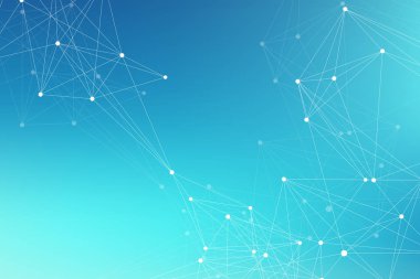 Bağlantılı çizgi ve noktalar ile teknoloji arka plan. Büyük veri görselleştirme. Perspektif zemin görselleştirme. Analitik ağlar. Vektör çizim