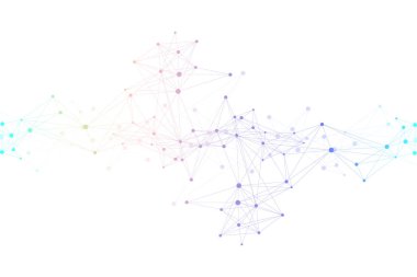 Büyük genomik veri görselleştirme. DNA sarmalı, Dna dizisi, Dna testini molekül veya atom, nöronlar. Soyut yapı bilim ya da tıbbi geçmişi, afiş için. Dalga akışı
