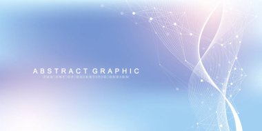 Büyük genomik veri görselleştirme. DNA sarmalı, Dna dizisi, Dna testini molekül veya atom, nöronlar. Soyut yapı bilim ya da tıbbi geçmişi, afiş için. Dalga akışı