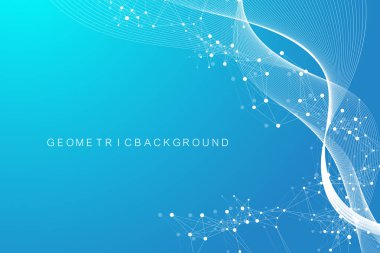 Bilimsel vektör çizim genetik mühendisliği ve gen manipülasyon kavramı. DNA sarmalı, Dna dizisi, molekül veya atom, nöronlar. Soyut yapı bilim ya da tıbbi geçmişi için. Dalga akışı