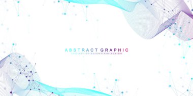 Bilimsel vektör çizim genetik mühendisliği ve gen manipülasyon kavramı. DNA sarmalı, Dna dizisi, molekül veya atom, nöronlar. Soyut yapı bilim ya da tıbbi geçmişi için. Dalga akışı