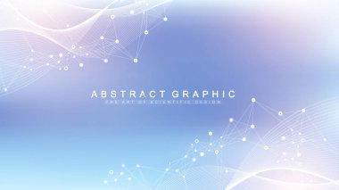 Bağlı çizgiler ve noktalarla Geometrik soyut arkaplan. Bağlantı noktası. Molekül ve iletişim geçmişi. Tasarımınız için grafiksel bağlantı arka planı. Vektör illüstrasyonu.
