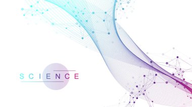 Bilimsel vektör çizimi genetik mühendisliği ve gen manipülasyonu kavramı. DNA sarmalları, DNA iplikleri, molekül veya atom, nöronlar. Bilim ya da tıp geçmişi için soyut bir yapı. CRISPR CAS9.