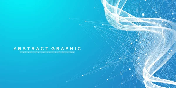 Geometrikus absztrakt háttér összekapcsolt vonalak és pontok. Kapcsolódási pont. Molekula- és kommunikációs háttér. Grafikus kapcsolat háttér a design. Vektorillusztráció. — Stock Vector