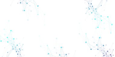 Geometrik grafik arkaplan molekülü ve iletişim. Bileşikli büyük veri kompleksi. Pleksus çizgileri, minimum dizi. Dijital veri görselleştirme. Bilimsel sibernetik çizim.