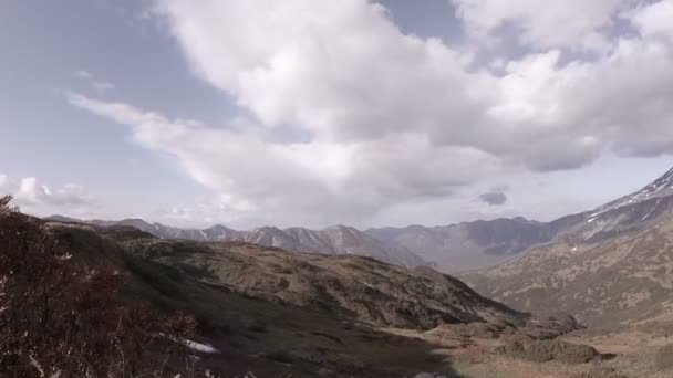 Kamchatka Volcans Mutnovsky Vilyuchinsky Vue Générale Automne Neige — Video