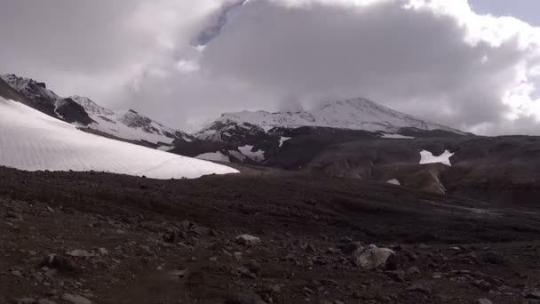 Kamchatka Mutnovsky Vulcani Vista Generale Autunno Neve Cima — Video Stock