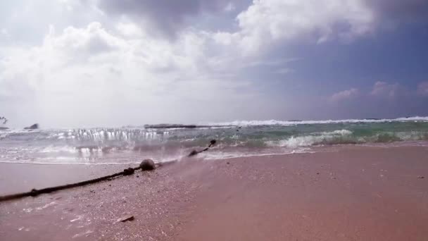 Índio Ocen Ondas Corda Náutico Nós Algas — Vídeo de Stock