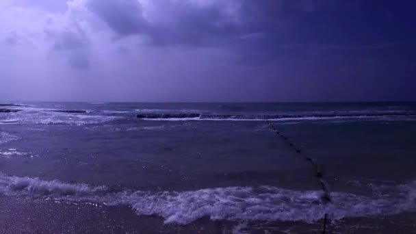 Noite Oceano Índico Ondas — Vídeo de Stock