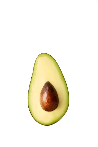 Avocado Mezza Fetta Sfondo Bianco — Foto Stock