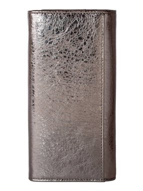 beyaz izole bir lüks Gümüş deri çanta