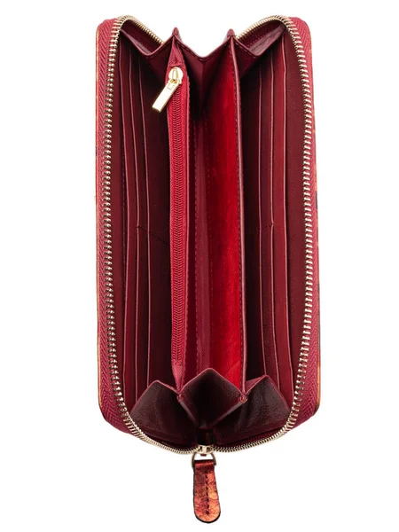 Sac Main Luxe Cuir Rouge Isolé Sur Blanc — Photo