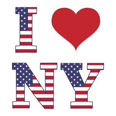 New York afiş, beyaz arka plan seviyorum