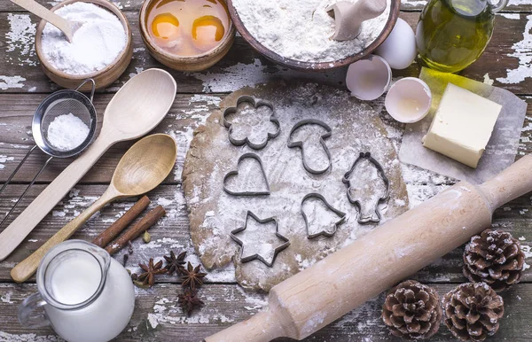 Proceso Cocción Con Moldes Panadería Panadería Artesanal Para Vacaciones Navidad — Foto de Stock