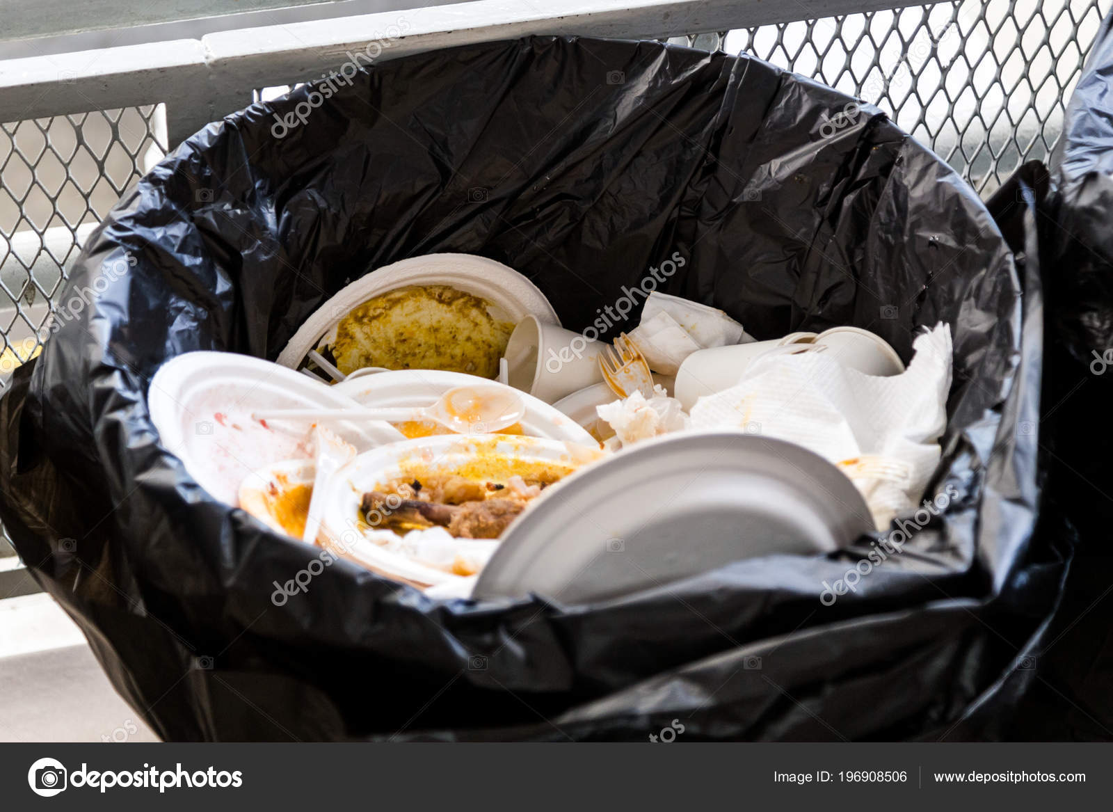 Environment Unfriendly Styrofoam Plates Cups Disposed Plastic Garbage Bag  Stock Photo by ©Thamkc 196908506