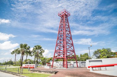Miri, Sarawak, 1 Eylül 2018: Grand yaşlı kadın Kanada Hill Miri bulunan Sarawak olan ilk petrol teçhizat, şimdi bir petrol Müzesi.