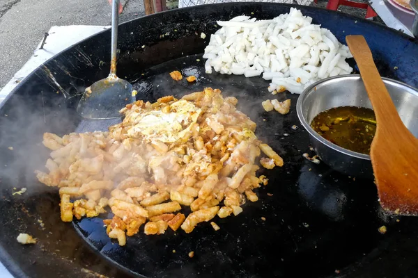 Gebratener Karottenkuchen Oder Cai Tau Kueh Ist Bei Chinesen Malaysia — Stockfoto