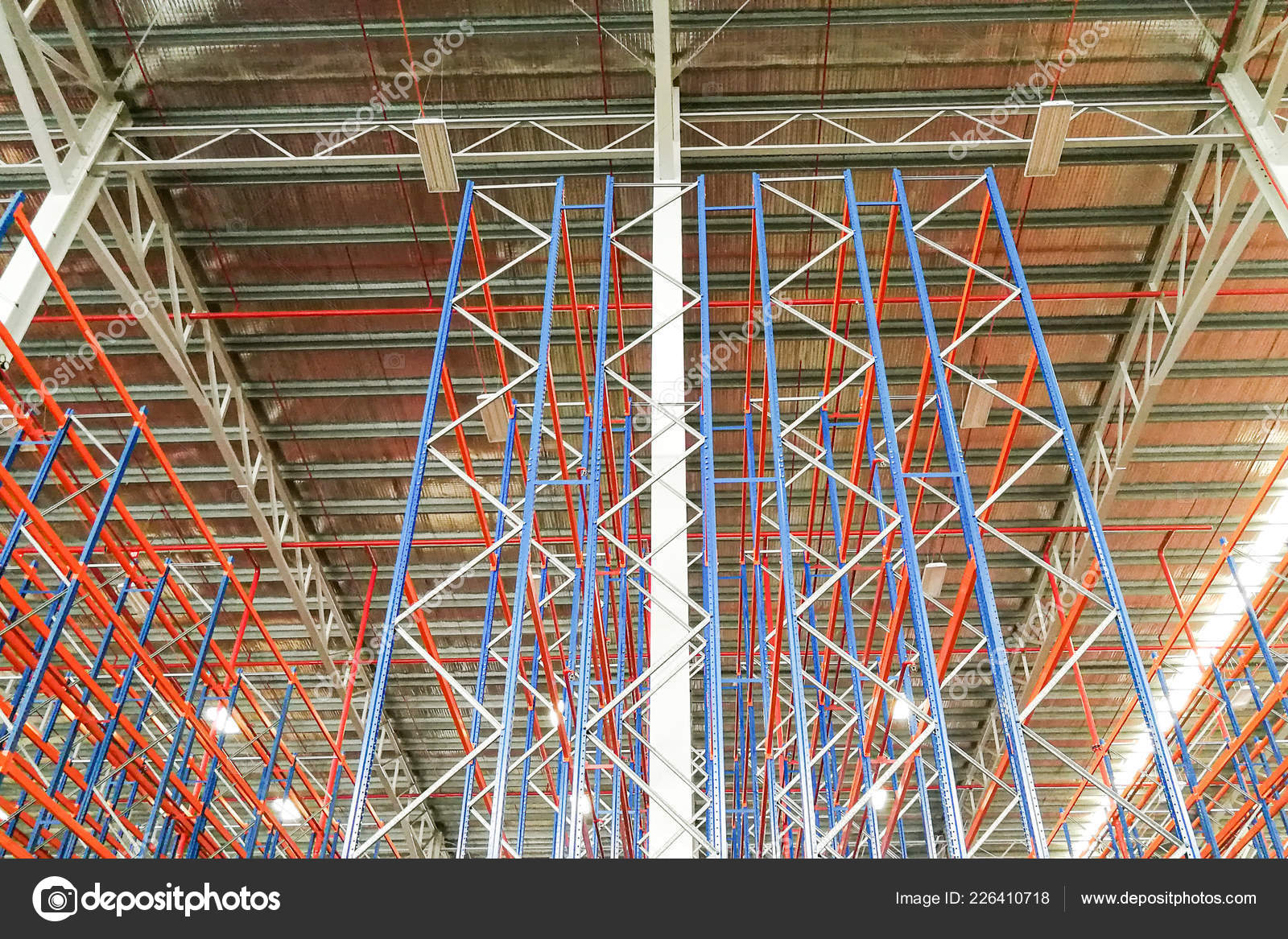 Closeup Empty Warehouse Racking Facilities System Logistic Industry