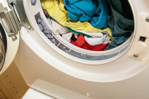 Lint trapped in filter of laundry dryer clothes machine after drying