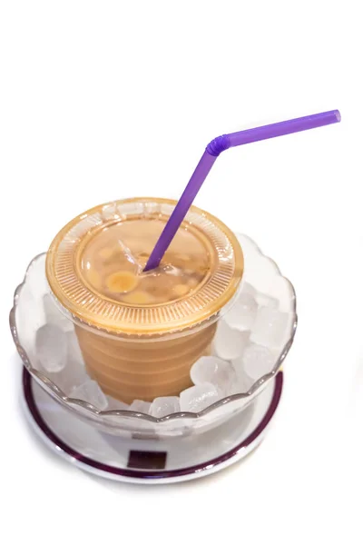 Leche Suave Sedoso Frío Infundido Con Hielo Tazón Bebidas Populares — Foto de Stock