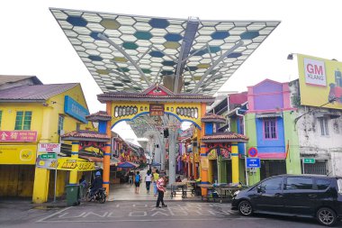 Kuching, Malezya, 18 Nisan 2019: India Street Yaya Alışveriş Merkezi, popüler turistik cazibe ve kuching hedef, Sarawak
