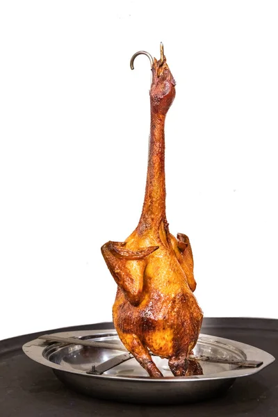 Pollo asado servido de pie, decoración de alimentos populares en Malasia —  Fotos de Stock
