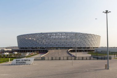 Bakü, Azerbaycan 10 Mayıs 2015 - Bakü Ulusal Stadyum üzerinde 20 Mayıs 2015. Bakü 2015 yılında ilk Avrupa Oyunlar ev sahipliği yapacak