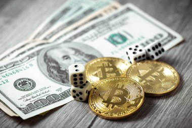 Bitcoins, dolar ve dices. Cryptocurrencie kumar kavramı