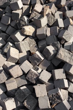 Gri kaldırım taşları arka plan yığını