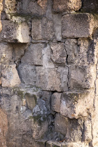 Παλιά Ρουστίκ Τούβλο Ερειπωμένο Τοίχος — Φωτογραφία Αρχείου