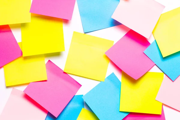 stock image Many colorful sticky notes on white background