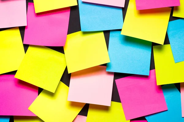 Many Colorful Sticky Notes Black Background — Stock Photo, Image