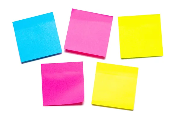 Notas Adhesivas Coloridas Aisladas Sobre Fondo Blanco —  Fotos de Stock